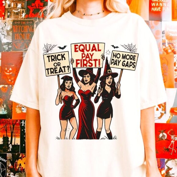 Feminist Halloween Shirt, Vintage Witch Protest Shirts - Picture 1 of 3